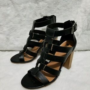 Black open toe heel sandals brand new